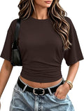 Premium Sculpting Ruched Crop Tee
